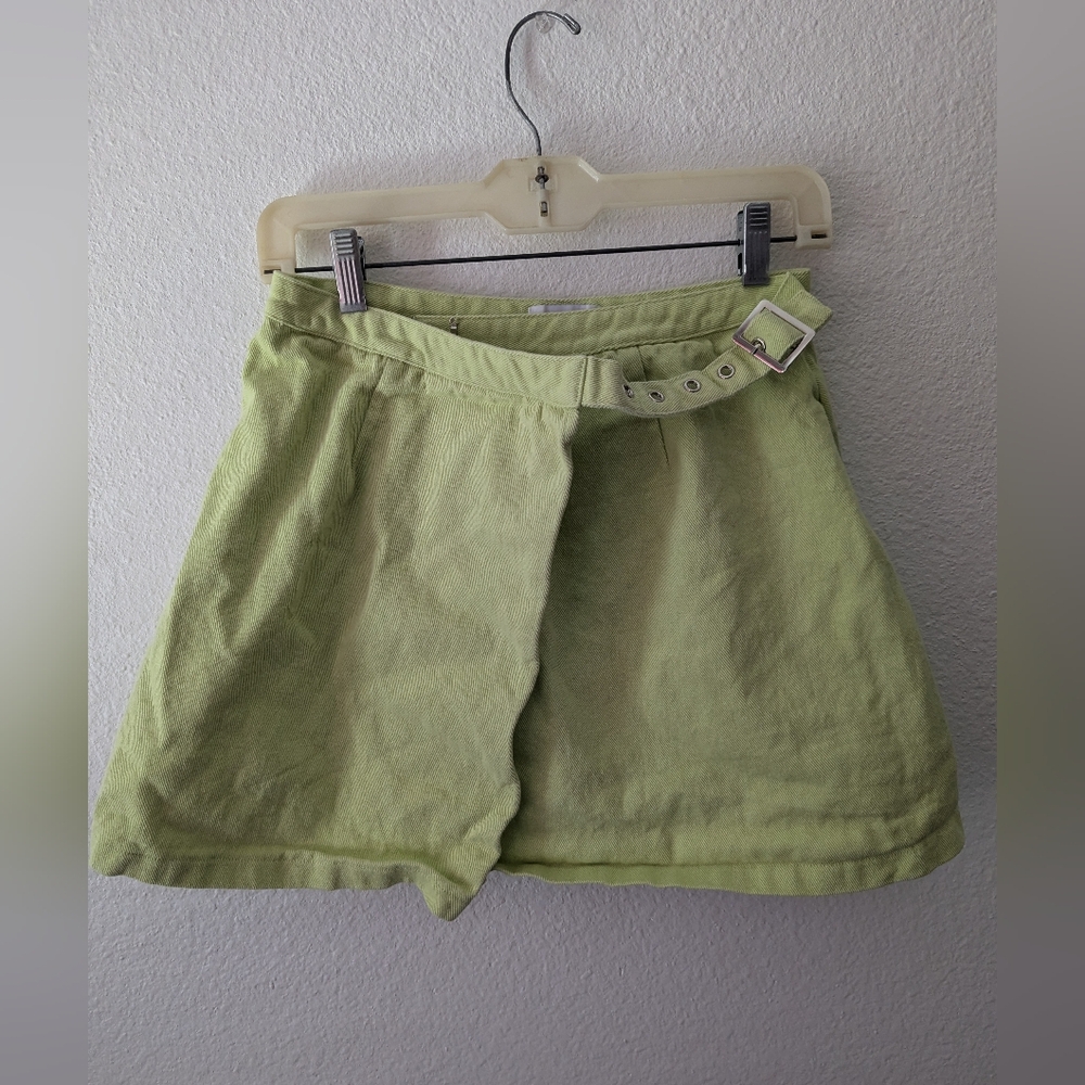 Jamie, My Love RARE Double Denim Lime Green Mini Skirt
